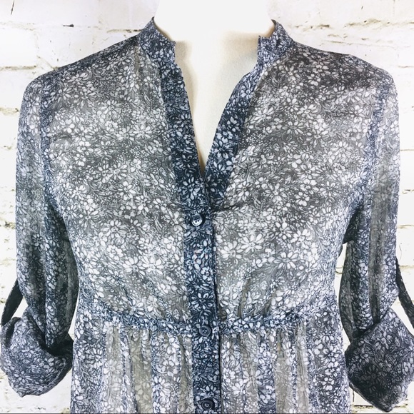 Express Sheer Floral Tunic (Size XS) - Picture 2 of 6